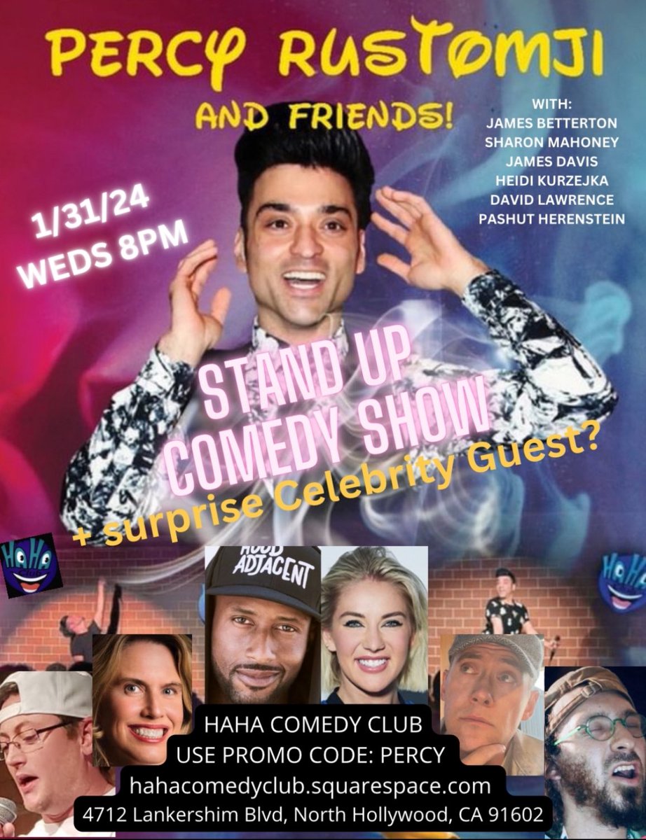Percy Rustomji (@percyrustomji) on Twitter photo In 1 week! <a href="/Hahacafecomedy/">HaHa Comedy Club</a>
Use promo code: PERCY
Weds Jan 31! 8PM!!
tixr.com/groups/hahacom… In 1 week! <a href="/Hahacafecomedy/">HaHa Comedy Club</a>
Use promo code: PERCY
Weds Jan 31! 8PM!!
tixr.com/groups/hahacom…