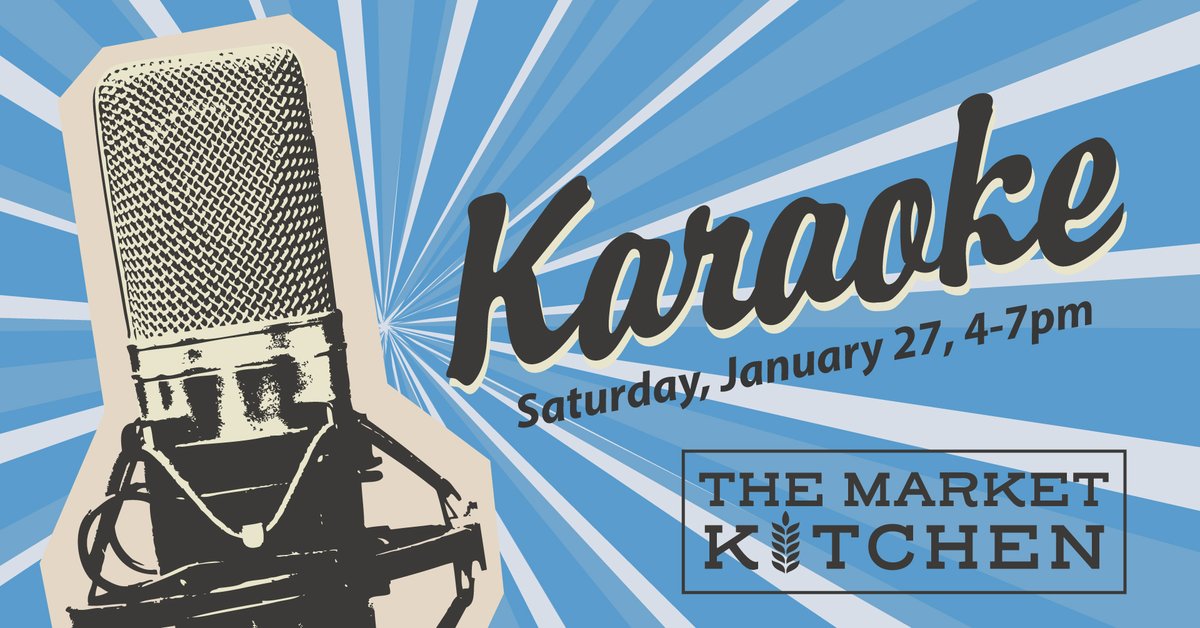Our next Karaoke dates are this Saturday from 4-7pm, February 24 and Saturday March 16. Inside our Market Kitchen (glass doors near the patio). Free and open to everyone!