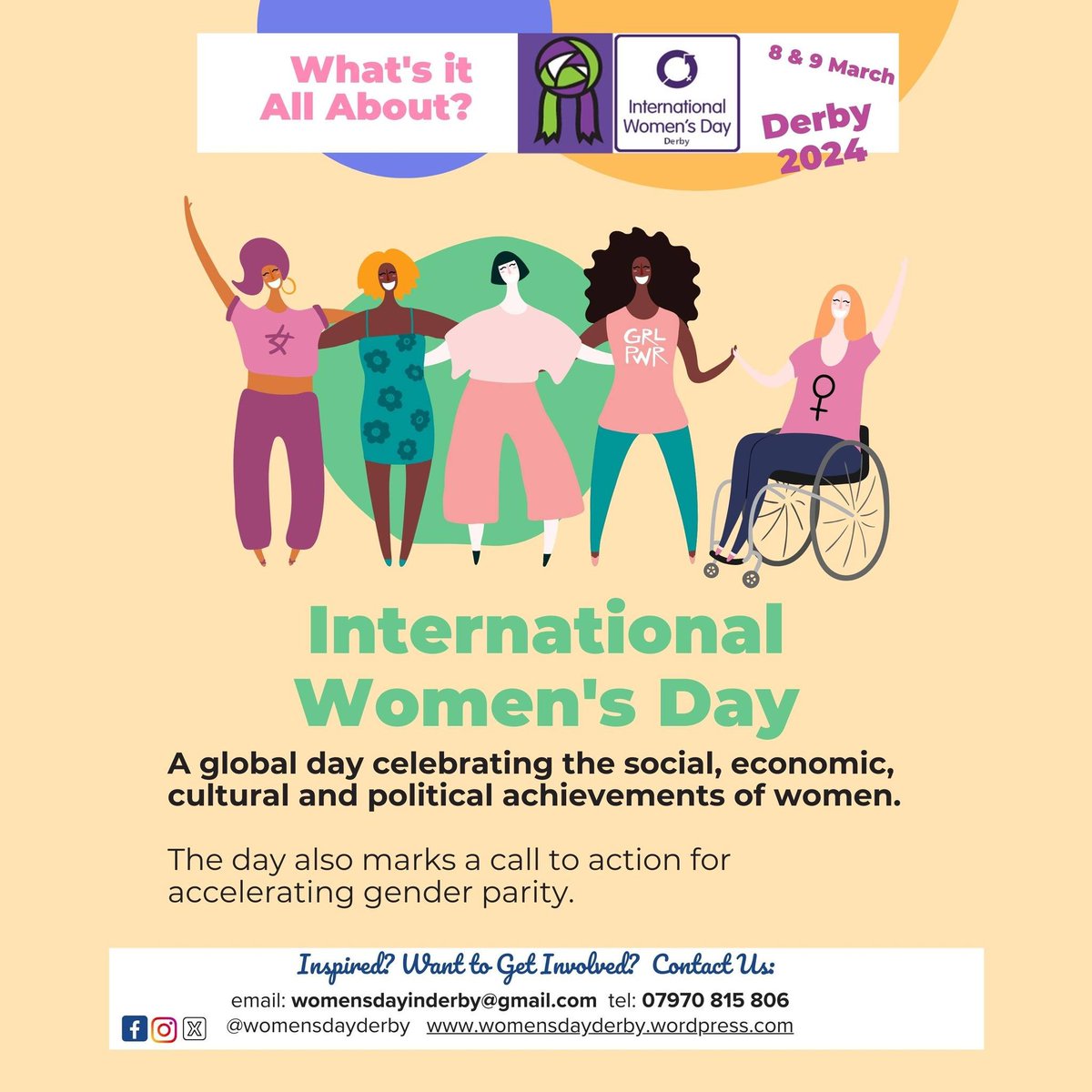 Int'l Women's Day #Derby (@womensdayderby) on Twitter photo #Derby #volunteer opportunities! Get involved in flyering, women's rights march #steward, #photograhy #filming, festival helper & more 
email: womensdayinderby @ gmail.com 
<a href="/DerbyUniVol/">University of Derby Volunteering</a> <a href="/DerbyCA/">Community Action Derby</a> <a href="/GoodGymDerby/">GoodGym Derby</a> <a href="/VolCentreDerby/">Volunteer Centre Derby</a> <a href="/DerbyUnion/">Union of Students</a> <a href="/derby_can/">Derby CAN (Creative Arts Network)</a> <a href="/imjustderbz/">Imjustderbz</a> #Derby #volunteer opportunities! Get involved in flyering, women's rights march #steward, #photograhy #filming, festival helper & more 
email: womensdayinderby @ gmail.com 
<a href="/DerbyUniVol/">University of Derby Volunteering</a> <a href="/DerbyCA/">Community Action Derby</a> <a href="/GoodGymDerby/">GoodGym Derby</a> <a href="/VolCentreDerby/">Volunteer Centre Derby</a> <a href="/DerbyUnion/">Union of Students</a> <a href="/derby_can/">Derby CAN (Creative Arts Network)</a> <a href="/imjustderbz/">Imjustderbz</a>