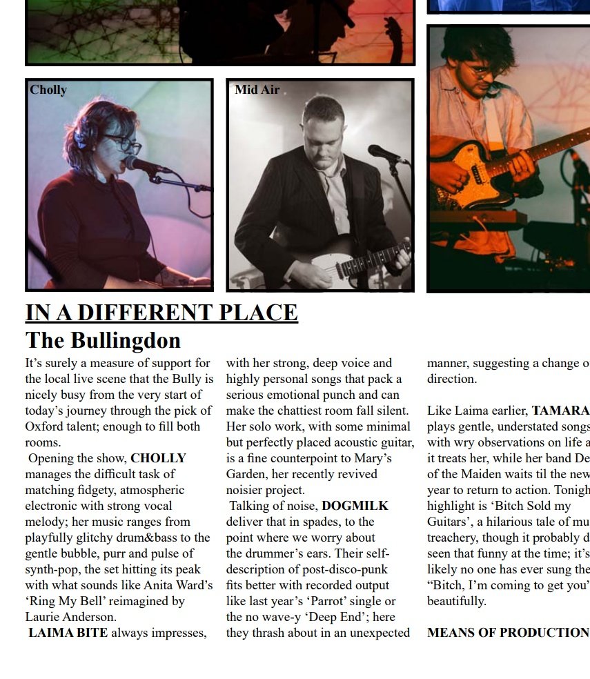 Really happy to be included by @NightshiftMag in this review of 'A Different Place' (17th December at The Bullingdon) 💜 ~ if you like the sound of it come along to Port Mahon (Oxford) on 17th Feb!