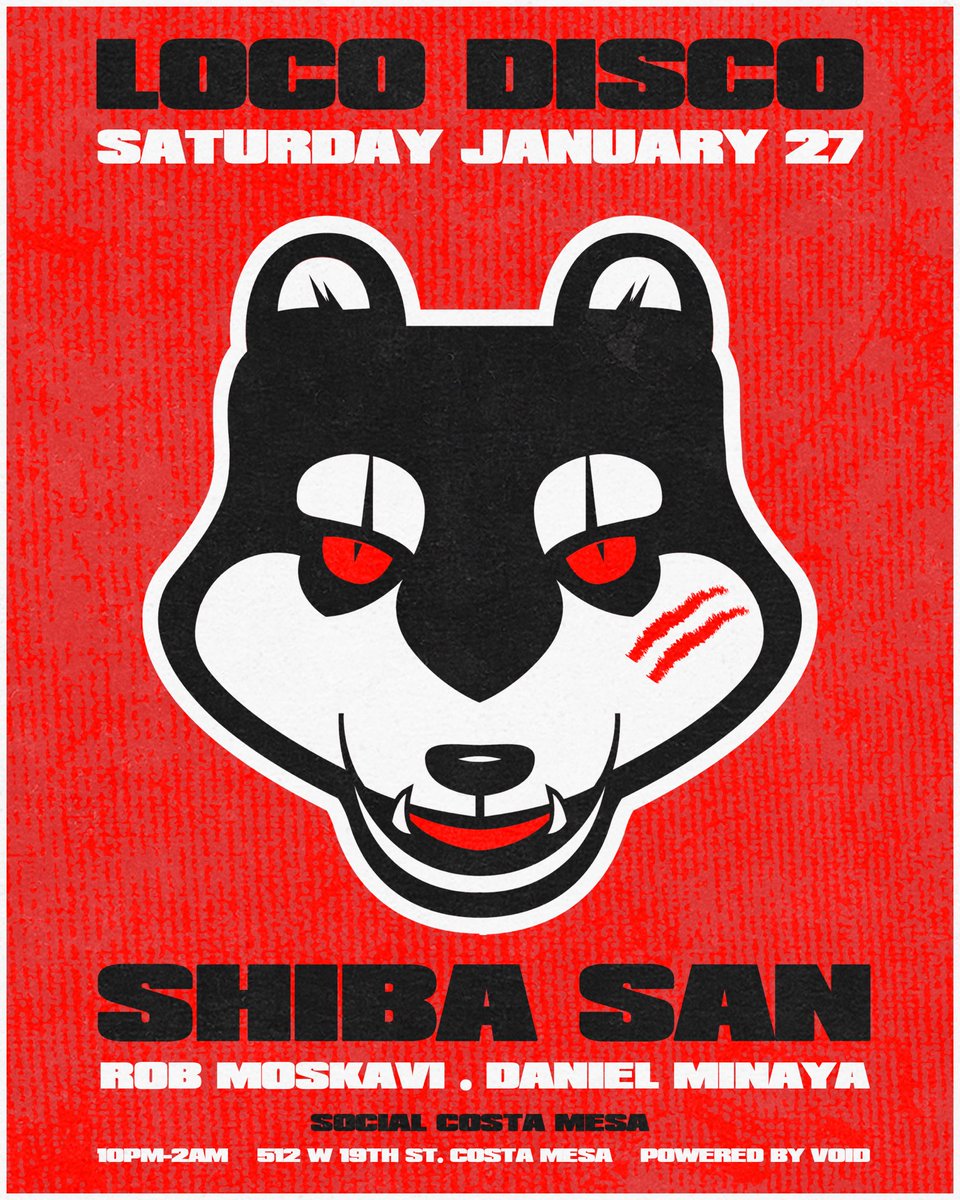 Just Announced: Shiba San this Saturday 1/27 in OC

Tix link in our bio🐻🐻🐻