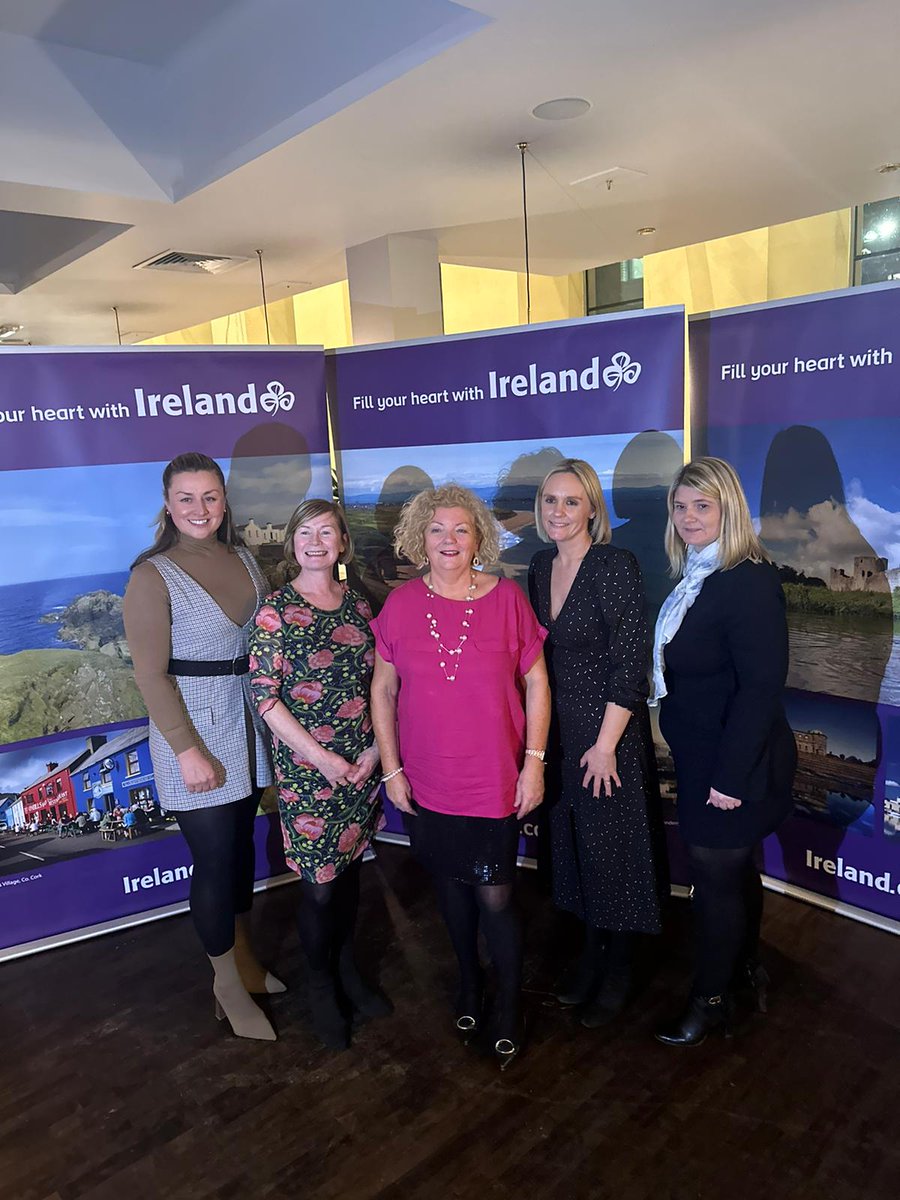 Great day at Celtic Connections B2B Workshop held in Glasgow. Edel Vaughan from @DoolinFerry pictured with Maura Fay @CaherconnellF, Caroline Mulligan @TourismIreland (Scotland), Adrienne O Flynn, @ClareTourism & Janine Cuff @AlbatrossGroup