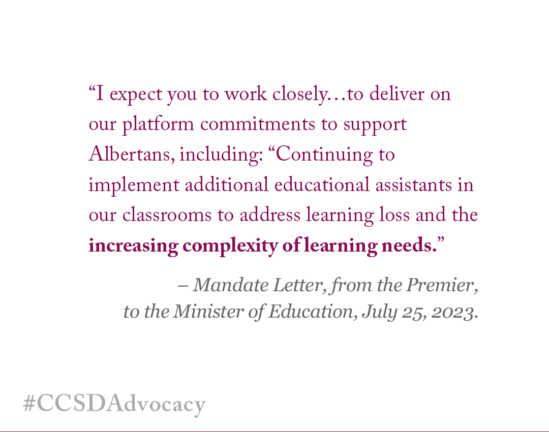 Our philosophy is to provide the least intrusive intervention & support to create the safest possible learning environments for students. @CCSD_edu needs appropriate funding to ensure support for everyone. #abedfunding #CCSDAdvocacy  #abed #abpoli #ableg @demetriosnAB