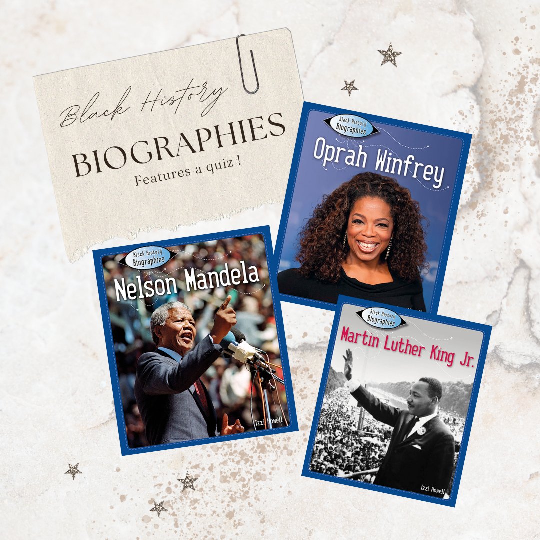 Inspire readers this Black History Month with the stories of Mya Angelou and five other groundbreaking Black leaders: Martin Luther King Jr., Barack Obama, Nelson Mandela, Oprah Winfrey, and Rosa Parks in Crabtree’s Black History Biographies series. ow.ly/8hJt50Qu8K4