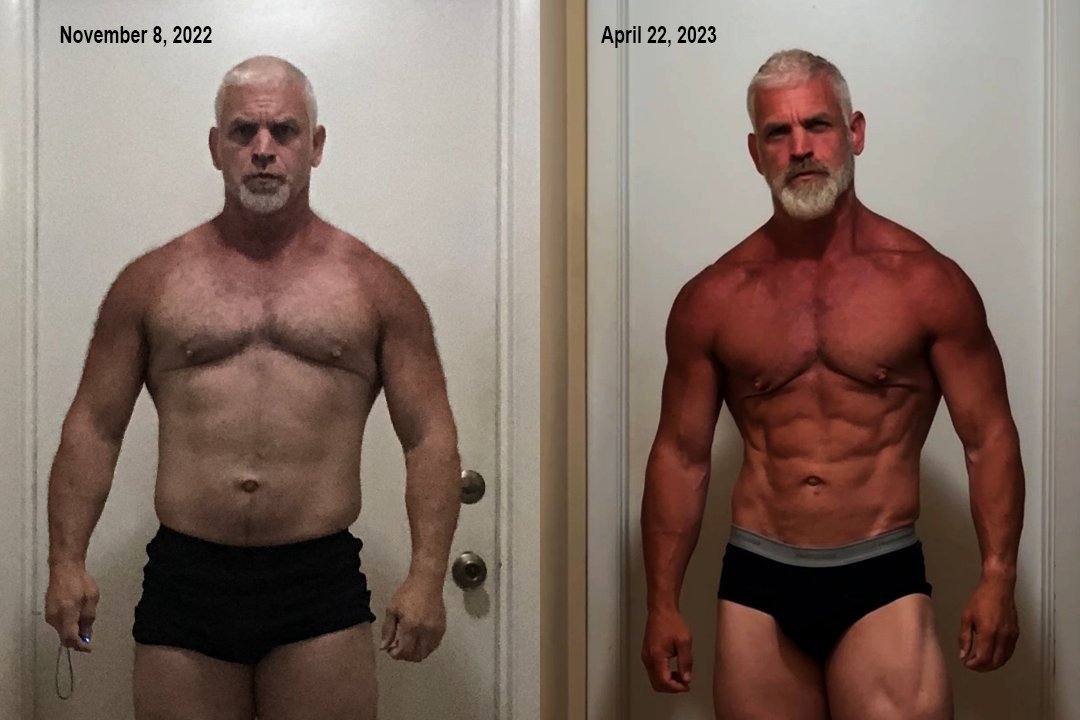 In August of 2022 I was about to turn 49 and was unhappy with my appearance. Although I was relatively strong and fit, I was overfat from years of overeaating, just over 220 pounds.

I used to be a natural bodybuilder and fitness model, and decided I would get back in that