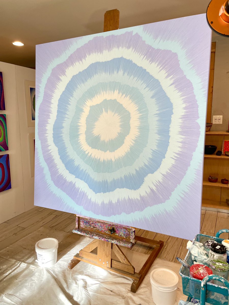The Making of a Super Nova. It should be finished next week. This is the texture layer of Shan Ogdemli’s latest painting. Diatomaceous earth was mixed with the first layers of acrylic paint. The painting is beginning to come to life but now it’s time to start adding the color!
