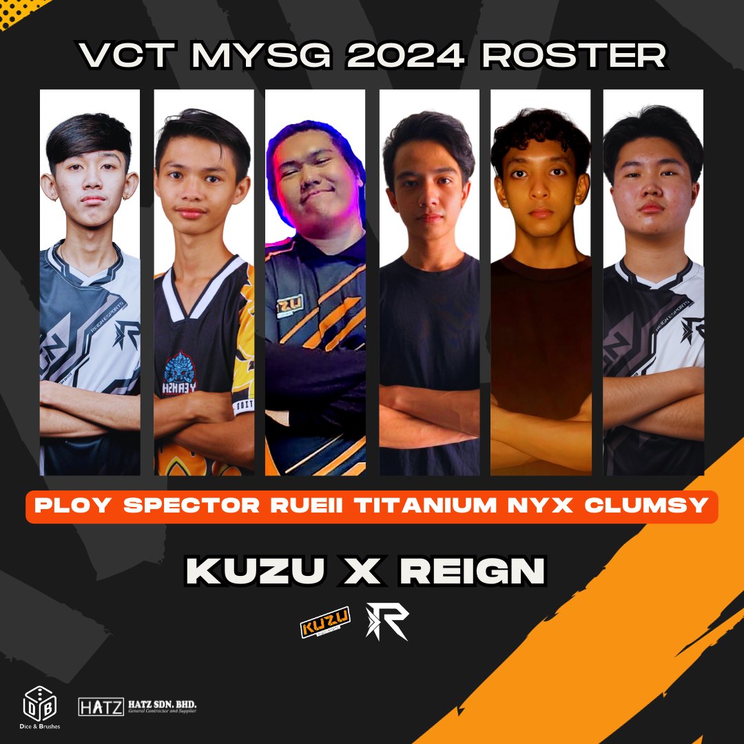 🇲🇾MYSG🤝KH 🇰🇭

Introducing our collaborative roster work with <a href="/ReigNEsportsPro/">Galaxy ReigN</a> in our run for VCT MYSG 2024 consisting players from Malaysia &amp; Cambodia. It's time for us to cook in MYSG💪

🇰🇭 <a href="/BabyPloy07/">2ez4ploy</a> 
🇰🇭 @/Spector
🇰🇭 @/Clumsy
🇲🇾 <a href="/RueiiVal/">M.raufx</a> 
🇲🇾 <a href="/Hakeemgoh1/">Titanium</a> 
🇲🇾 @niknyx01