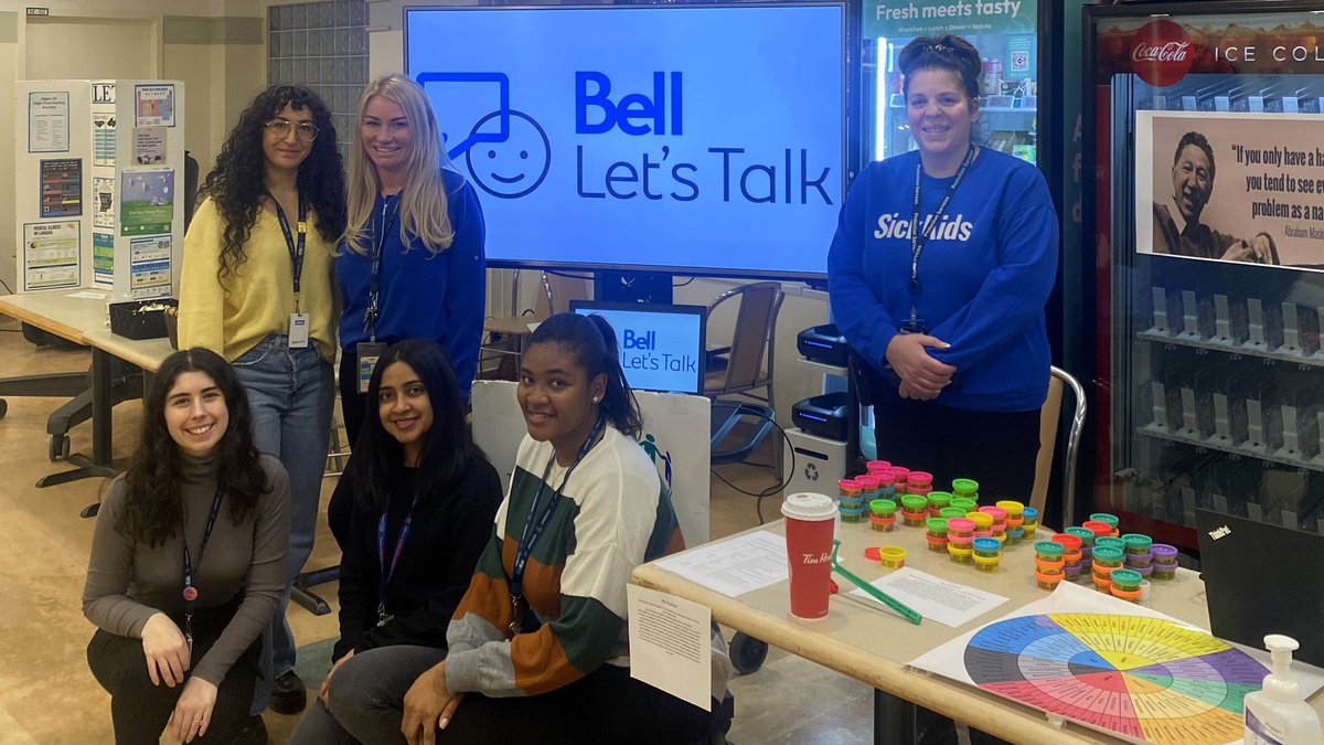 SickKidsNews's tweet photo. Thank you to our Staff Health and Well-being team for organizing on-site and virtual activities for staff, patients and families on #BellLetsTalk Day. They engaged in meaningful conversations, guided mindfulness stretches, and shared tips to help everyone’s #MentalHealth. https://t.co/XB9WxZxj2H