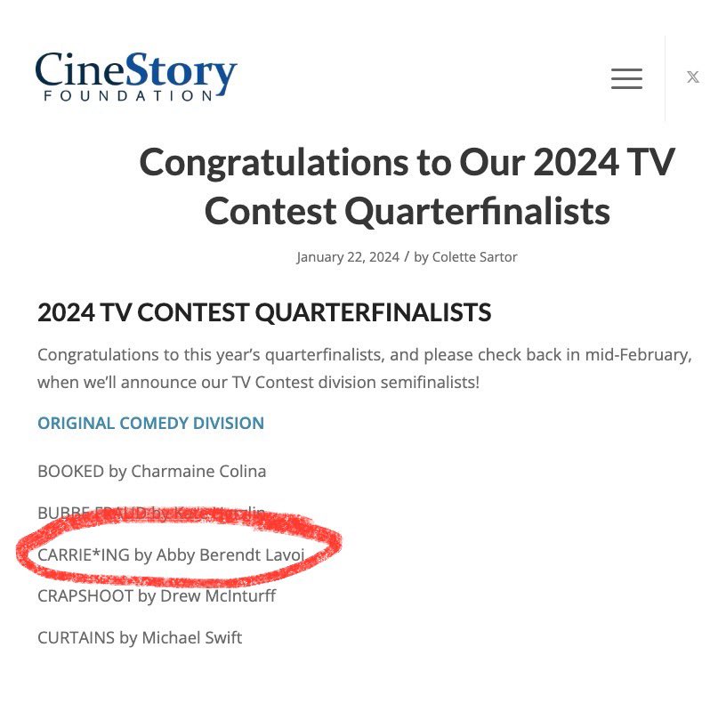 AbbyMoriah's tweet photo. It’s still the quarterfinals… but I’ve wanted to go to @CineStory since I started writing. I’m quite excited about this! https://t.co/uHCVJdamnc