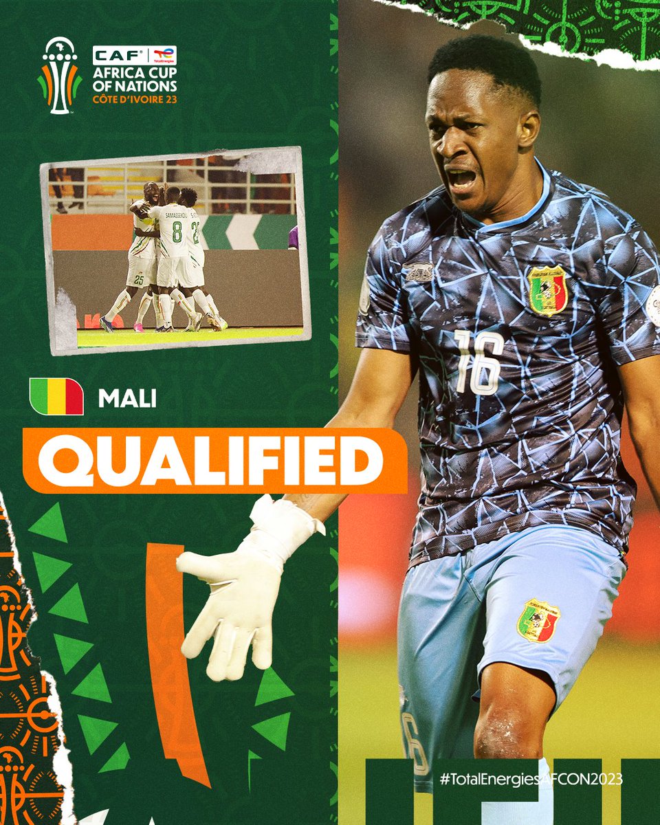 COCAN_2023's tweet photo. 𝗤𝗨𝗔𝗟𝗜𝗙𝗜𝗘́ 🇲🇱✅

Avec une phase de poule plutôt satisfaisante, les Aigles reprennent leur envol dans le ciel ivoirien. Ça y est, le Mali en huitièmes de finale !

#Cocan2023 | #TotalEnergiesAFCON2023 | #NAMMLI https://t.co/ccPB8EAIc4