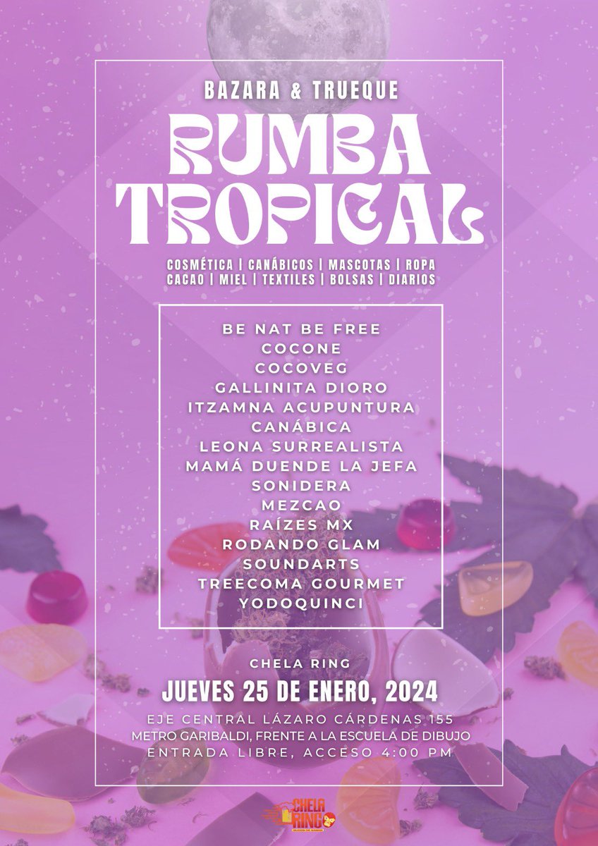 Mañana nos vemos en otro jueves de #RumbaTropical con tus selectoras de confianza y NaN desde Alemania

ENTRADA LIBRE!
Chela Ring - Eje Central 155
Metro Garibaldi