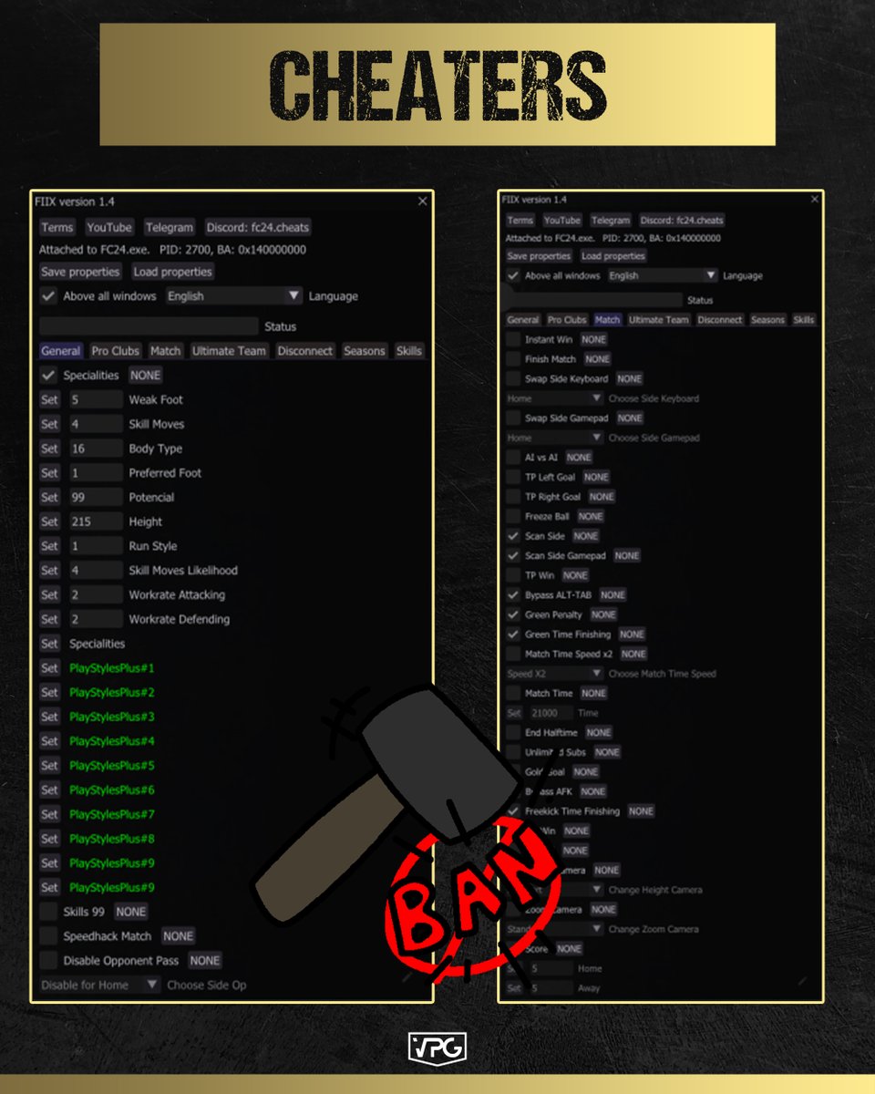 ⚠️ Cheaters will get banned permanently! 

🎮 <a href="/EASPORTSFC/">EA SPORTS FC</a> please do more to protect players from cheating. This should not be happening In a game we all paid for. We paid for a service, fix these hacks. 

👉 It's come to our attention that this could be being used in all