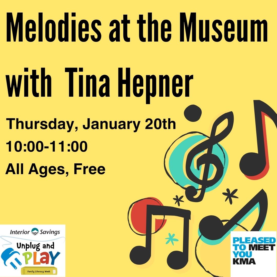 kamloopsmuseum's tweet photo. Drop into the Kamloops Museum for Unplug and Play: Melodies at the Museum this Thursday, January 25th from 10:00-11:00. This morning of stories and songs is open for participants of all ages to drop in.

#yka #kamloops #kamloopsmuseum #unplug #unplugandplayweek #music #livemusic https://t.co/tZ2NCY0AzT