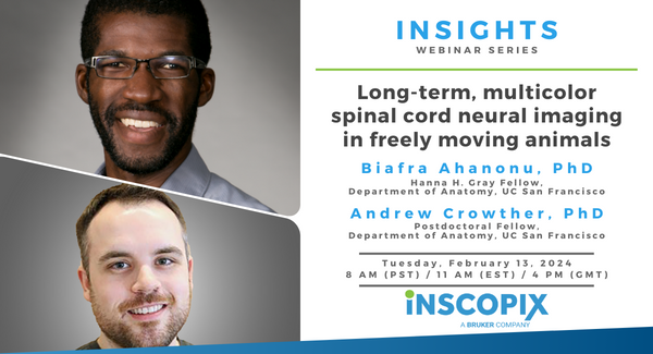 Inscopix's tweet photo. 📣 Calling all #neuroscientists! Don't miss out on the amazing webinar with @syscarut &amp; A. Crowther @UCSF. They'll show exciting research on pain &amp; spinal cord physiology with @Inscopix nVue &amp; the new LScape! You won't want to miss this! ➡️ Register ➡️ https://t.co/DK74J5XymA https://t.co/oSowgYihOL