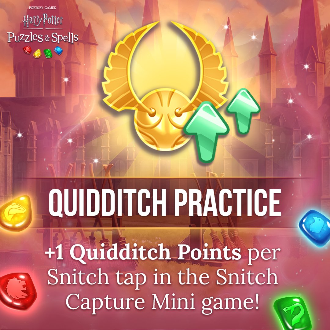 HPPuzzlesSpells's tweet photo. You'll want to complete Quidditch Practice each day to put your best moves forward at the next Club Quidditch event! Learn more about the buffs you can earn! Play now! https://t.co/Hq5N2NC1r4
#HarryPotter #PuzzlesAndSpells #ClubQuidditch #QuidditchPractice #GoldenSnitch https://t.co/0cK2VCJZxN