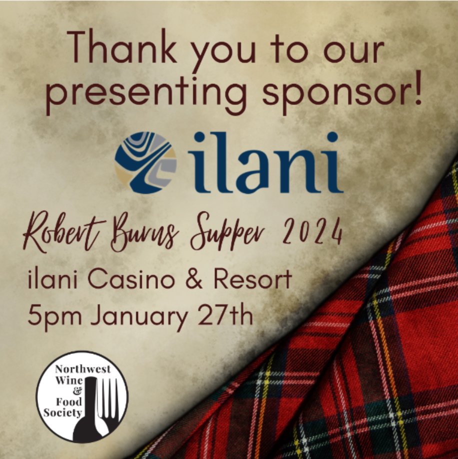 Thank you so much to our presenting sponsor ilani! We are so honored to be partnering once again with such a champion in the community! Since opening in 2017, ilani has expanded the meaning of hospitality in the northwest.  We are so excited to host the #BurnsSupperNW with ilani!