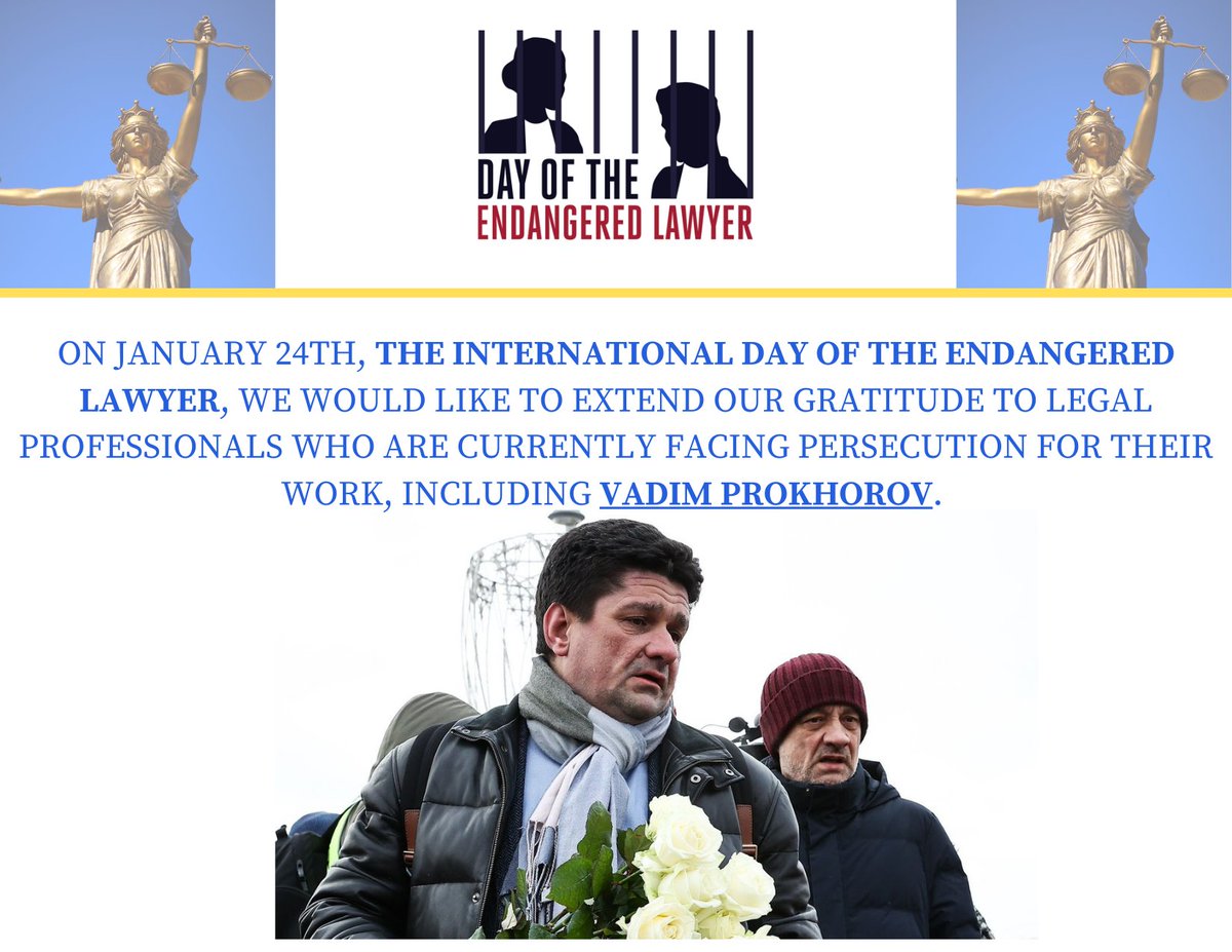 #Russia: On the #InternationalDayofEndangeredLawyer, read this blog in @Just_Security written by @VadimPr59719117, a prominent #HumanRights lawyer who has defended critics of the Kremlin. justsecurity.org/91443/a-lawyer…