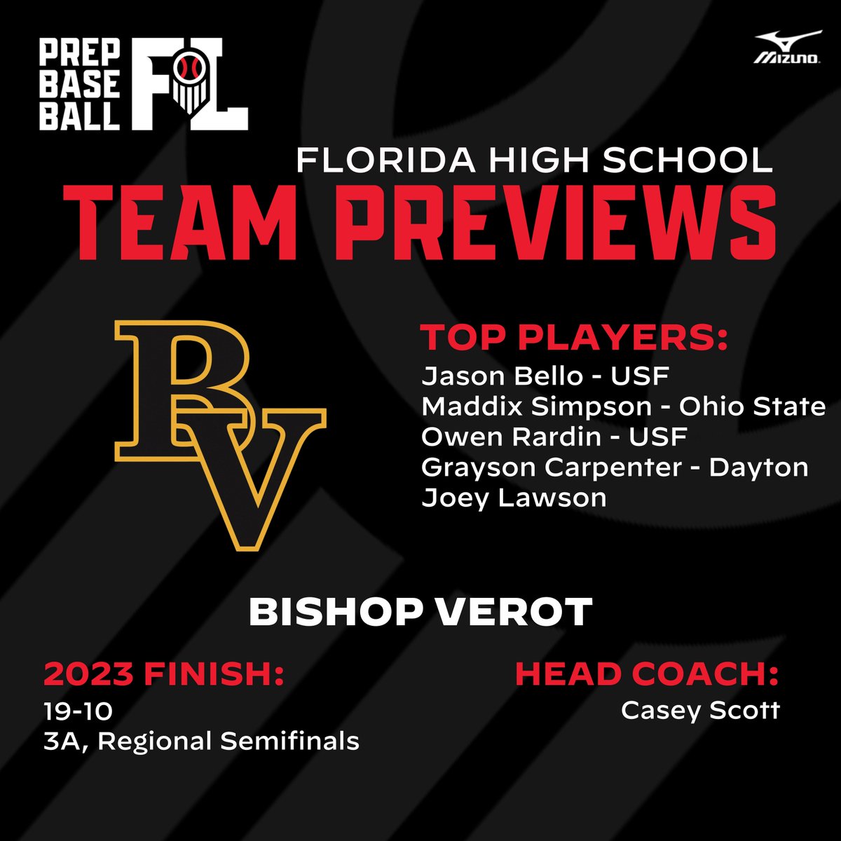 2024 HS Team Previews: Bishop Verot An inside look at Coach Scott's 2024 Bishop Verot team. @VerotBaseball Click to view the full preview ⬇️ loom.ly/fInM0mk