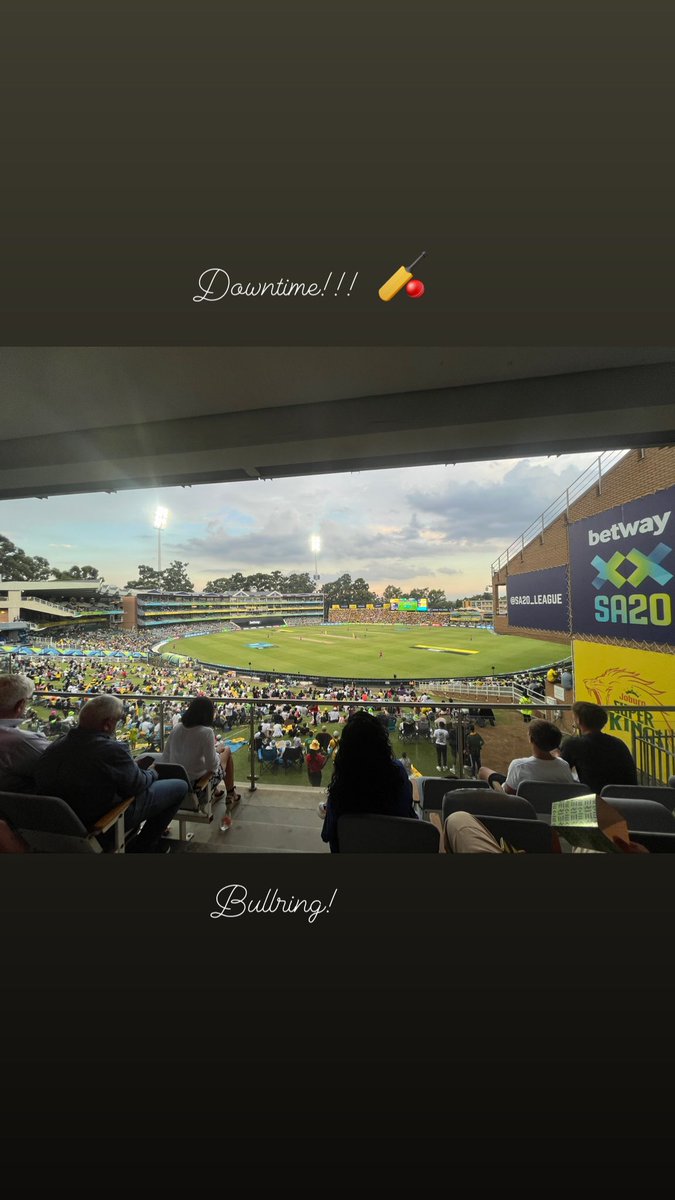 Awesome time at the bullring!!! Some downtime thank you @SA20_League 🤌🏾🏏🤫🙏🏽🙌🏾