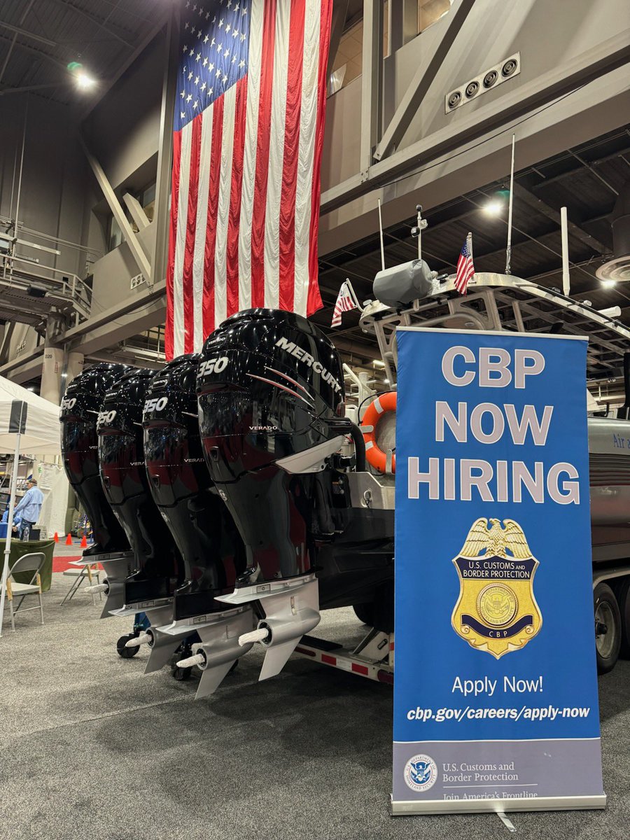 .@CBP is recruiting at the Houston Boat Show today - Sunday, Jan. 28th.  Join us at the NRG Center & speak to a #CBP recruiter to learn more about career opportunities! #CBPisReady