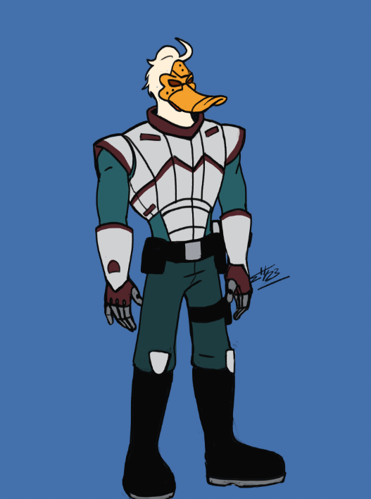 The_Kat_Warrior's tweet photo. since the Mighty Ducks Nostalgia came dragging me back to the fandom (for good this time, I’m sure…), I decided to have some fun re-designing the Ducks’ battle gear.  (post two of two) #mdtas #mightyducksanimated https://t.co/1ryQsA9FH8