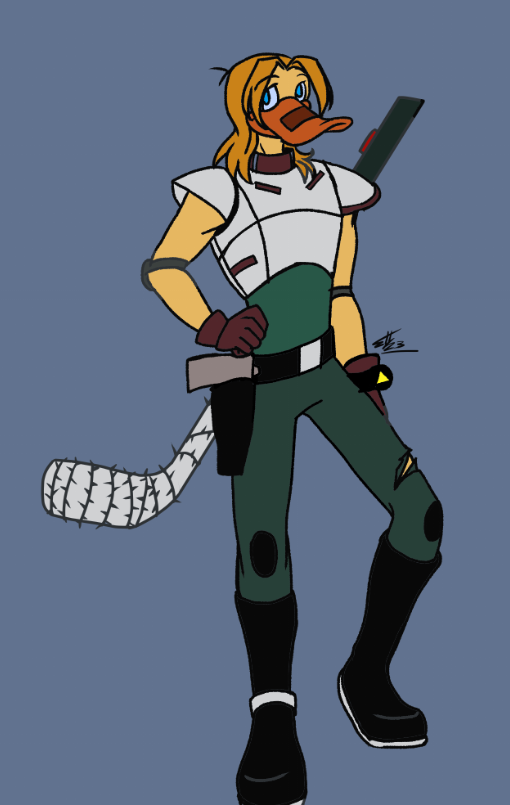 The_Kat_Warrior's tweet photo. since the Mighty Ducks Nostalgia came dragging me back to the fandom (for good this time, I’m sure…), I decided to have some fun re-designing the Ducks’ battle gear.  (post two of two) #mdtas #mightyducksanimated https://t.co/1ryQsA9FH8