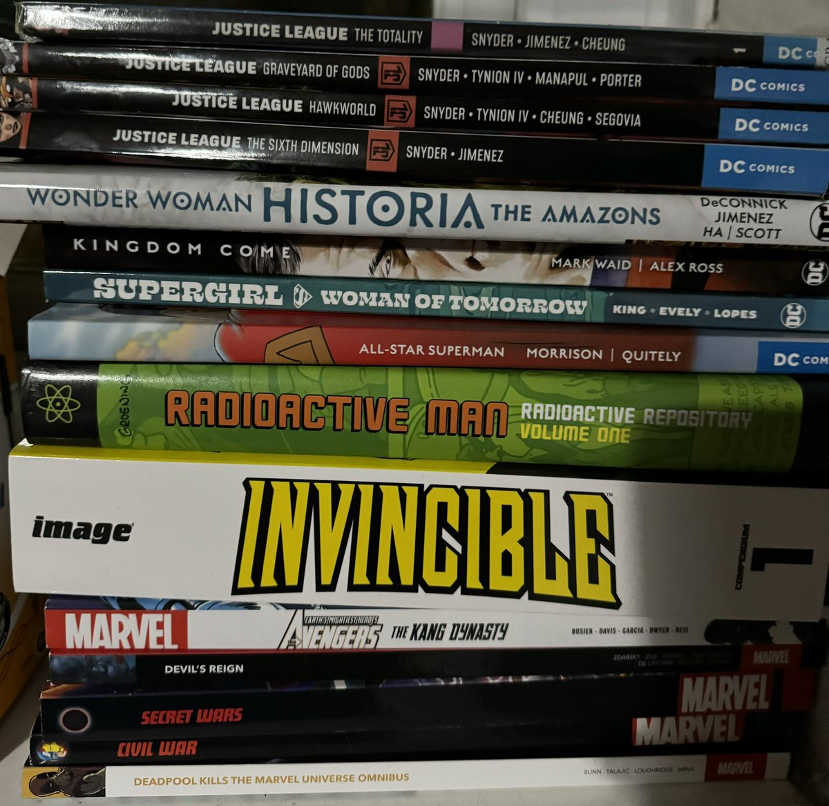 My oldest is has been building is comic collection. He knows I will never say no to his asking for a book although actually finding book 5 of Justice League is going to kill me.