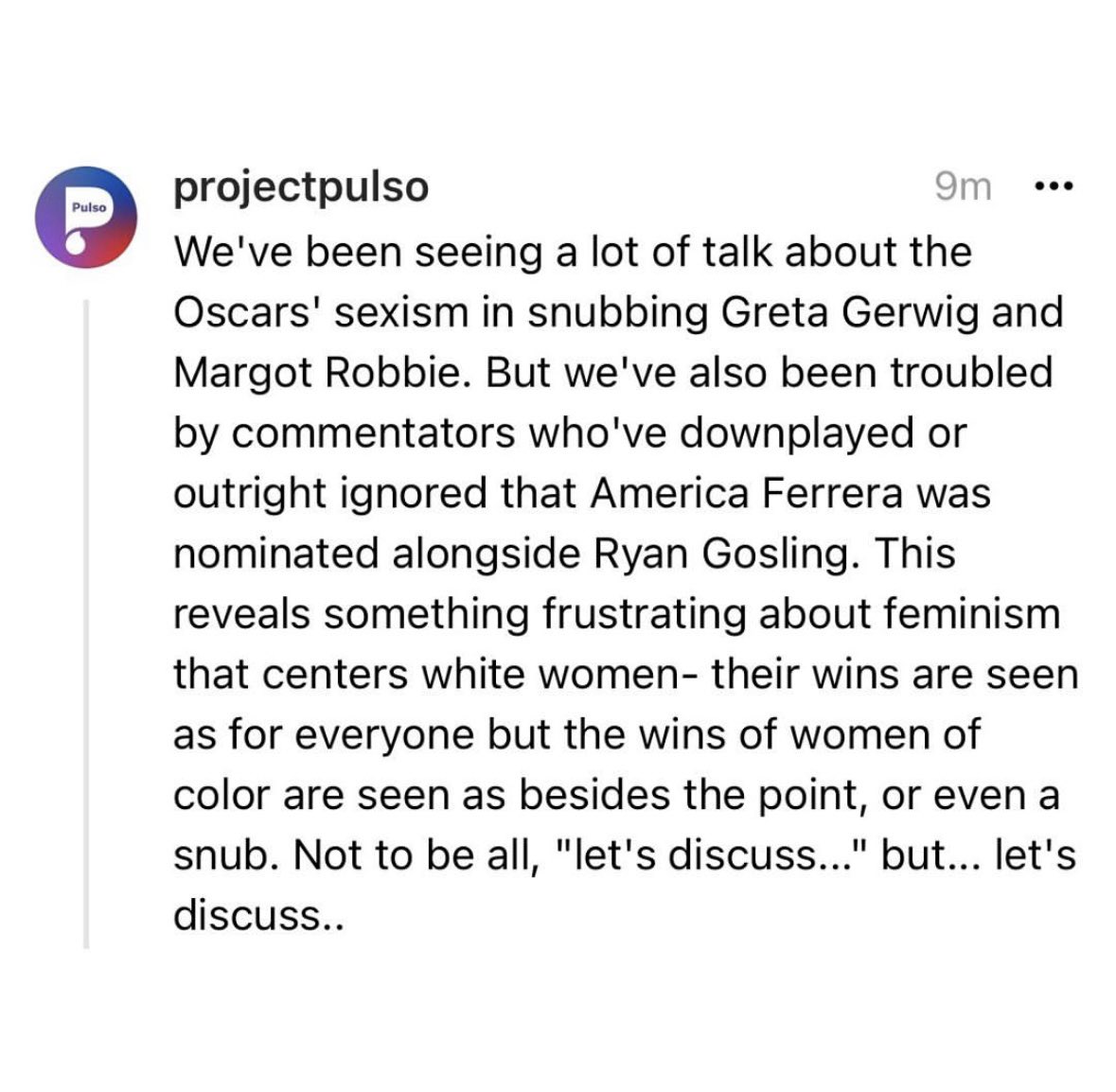 First time 3 female directed films are nominated for Best Picture

First Indigenous and Two-Spirit nom for Best Actress ( and the front runner mind you)

More queer representation in Best Actor, Supporting Actress, and Original Song 

This year is actually fantastic for diversity