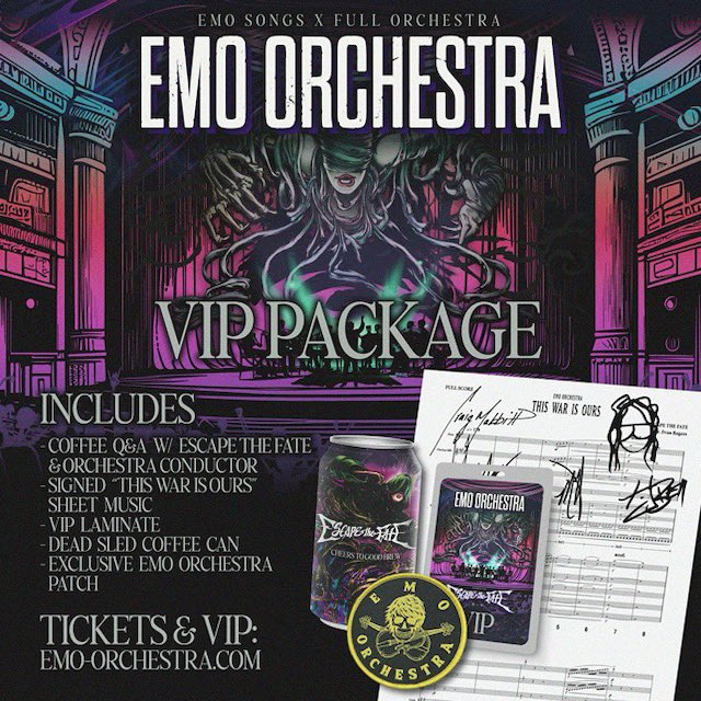 📣 Tour Announcement 📣 @EscapeTheFate tour dates with @Emo_Orchestra are on sale now! Ticket links in bio!