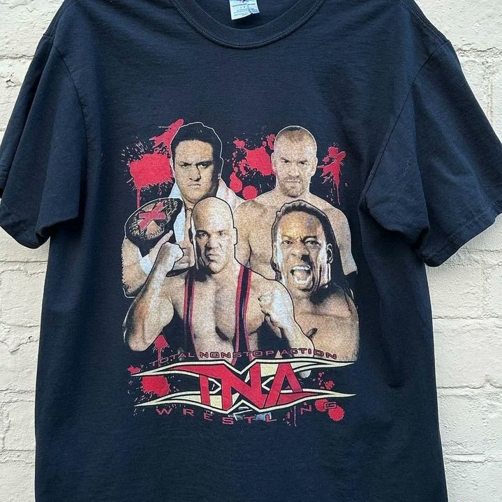 How bout a #throwbackthursday? Saw this OG @ThisIsTNA tee and made a Retro design while not the #WWE Legends of old, the Bold, Hungry Renegades like @Walking_Weapon @TheMooseNation @The_Ace_Austin and @JordynneGrace lead the charge!

#wrestlingdesign 
#wrestlingshirt