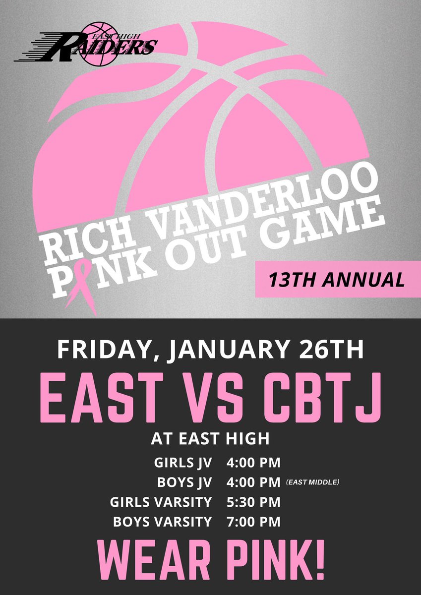 Join us this Friday, January 26 for our 13th annual Rich Vanderloo pink out game.
