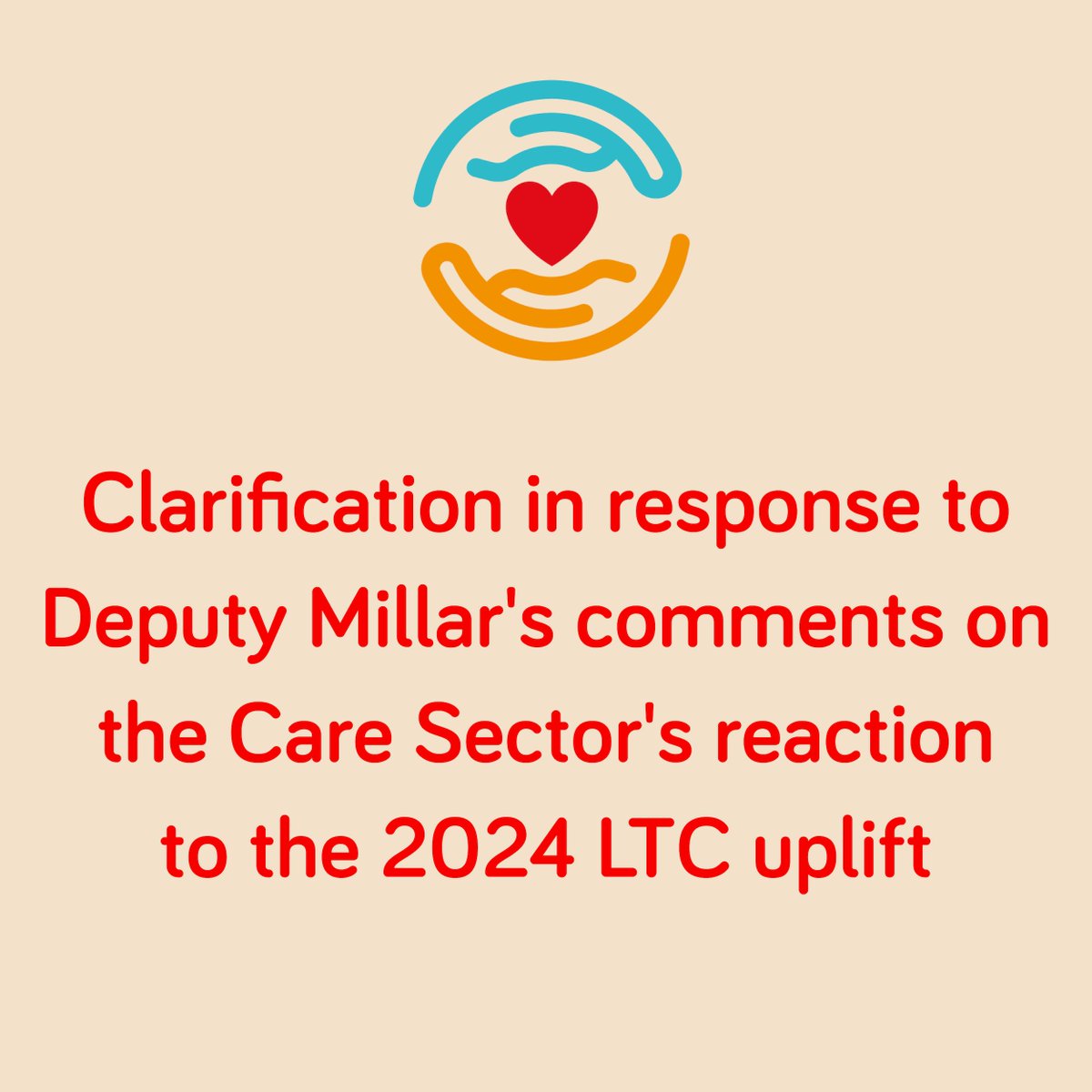 The JCF would like to provide clarification in response to Deputy Elaine Millar's comments on the care sector's reaction to the 2024 LTC uplift, as reported in @JEPNews on January 23. Read more here - loom.ly/NvM69-o