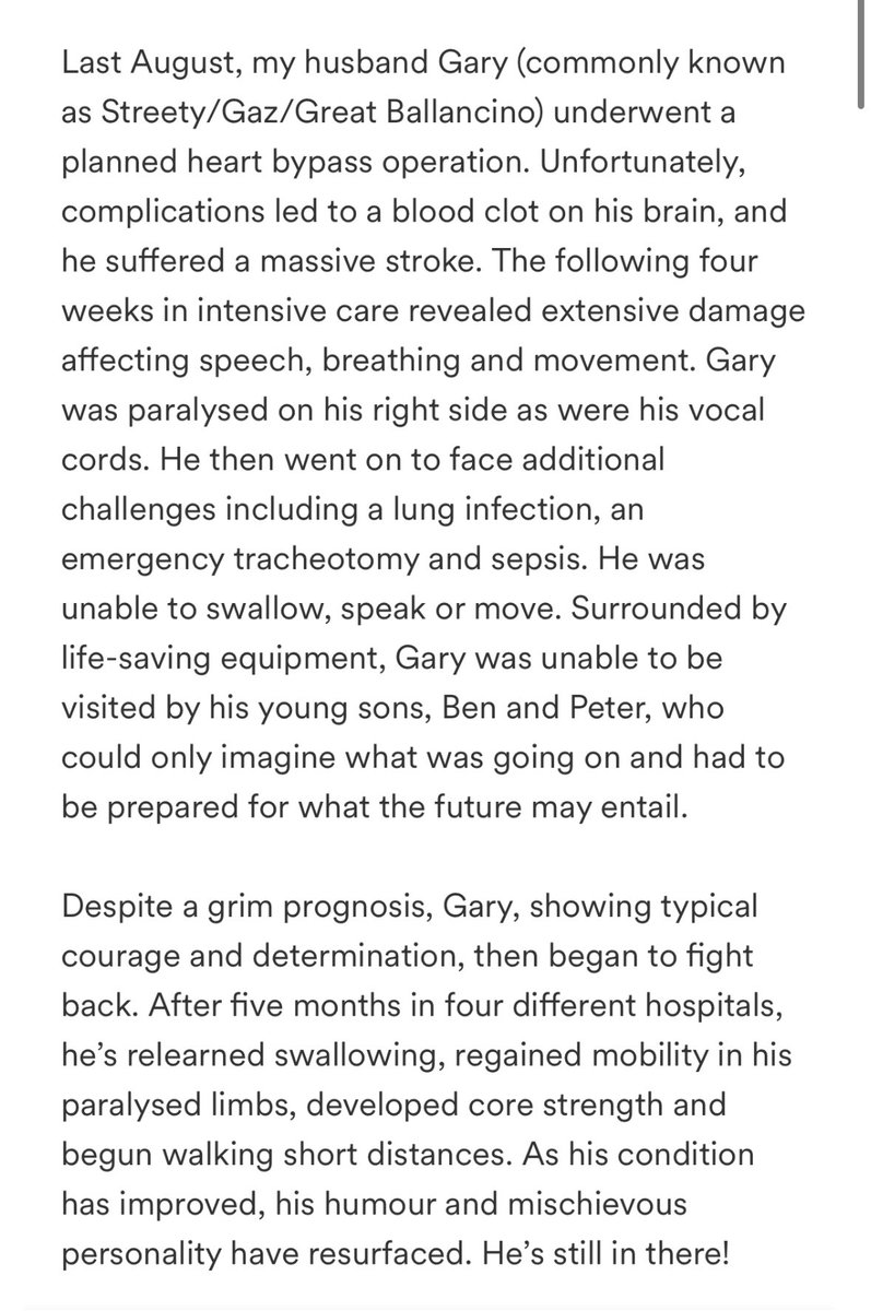 Rugby fans! The truth of what’s been going on with RWC winning coach Gary Street has not been hidden but this Go Fund Me may include elements of his recent struggle many are unaware of.

Help us raise £30,000 to help the ongoing treatment for this legend!

gofundme.com/f/help-streety…