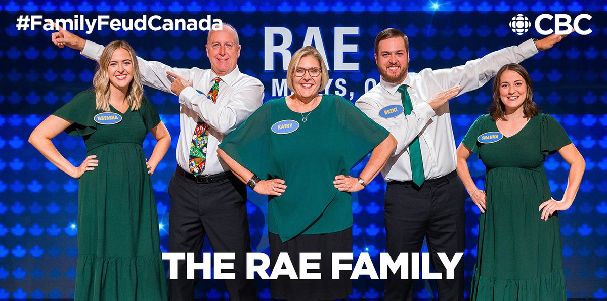 Tonight on a NEW EPISODE of Family Feud Canada, the Azeez family returns to face the Rae family

📺 Watch Family Feud Canada every Mon-Thurs 7:30 (8NT) on CBC, hosted by Gerry Dee.