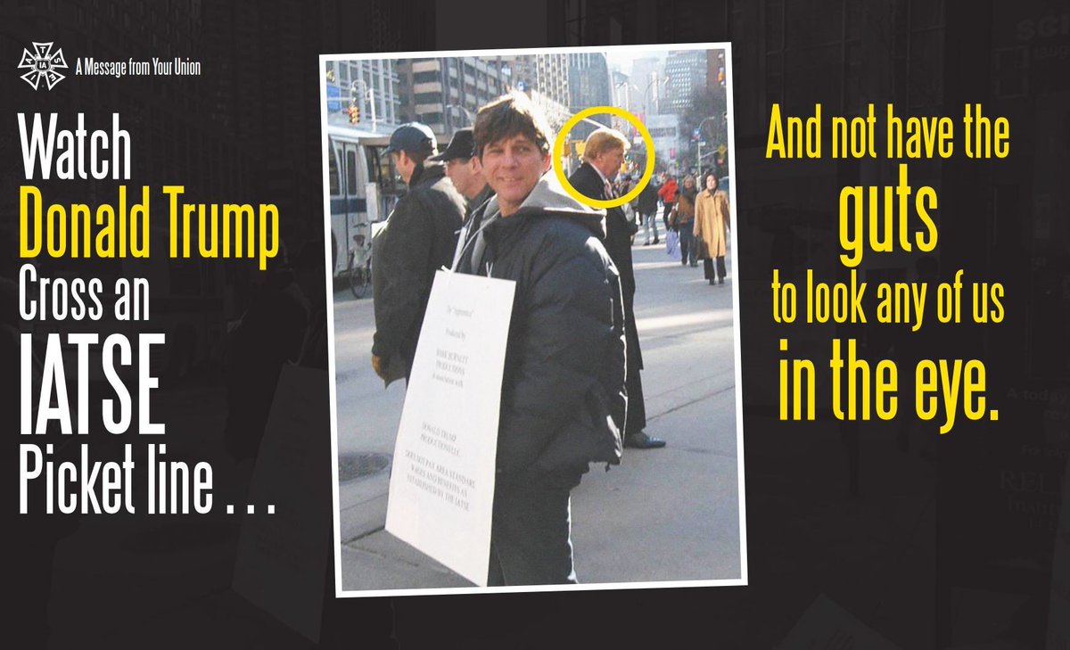 President Fain is correct. Trump crossed an IATSE picket line during the filming of The Apprentice in 2004.