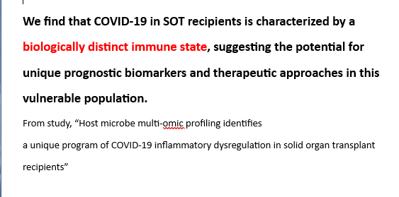 Special solid-organ #transplant biomarkers identified for #covid19 patients in new preprint. Our author-collaborators include: @jschaenman @Rouphael_N @skleinstein @florian_krammer @ReedLabUCLA @JoannDArce (all part of IMPACC) @researchsquare researchsquare.com/article/rs-362…