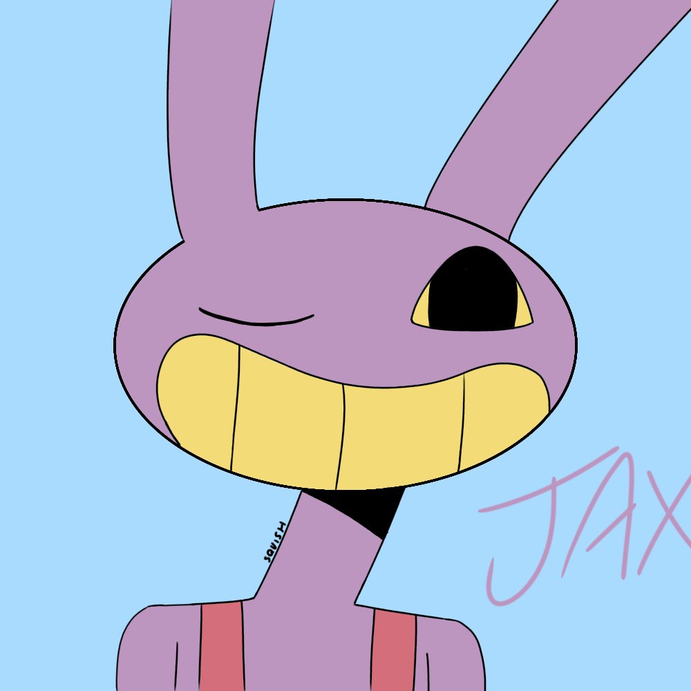SquishScribbles's tweet photo. Golly gee willickers looky here I drew Jax from #TADC, don't think I did entirely awful on it without a reference, hopefully this as my first actual art post won't come back to haunt me in my future. (Future art will have a new watermark). #newartist #fanart https://t.co/amrLxaUBKR