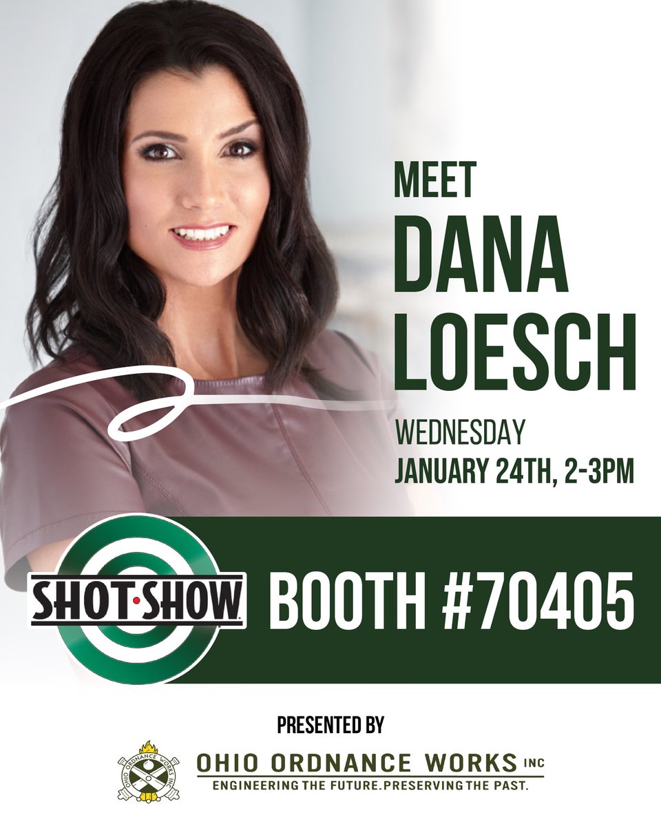 Ohio Ordnance Works (@ohioordnance) on Twitter photo Come meet Dana Loesch at our booth in one hour!
Booth #70405
<a href="/DLoesch/">Dana Loesch</a>
#OOW #SHOTSHOW Come meet Dana Loesch at our booth in one hour!
Booth #70405
<a href="/DLoesch/">Dana Loesch</a>
#OOW #SHOTSHOW