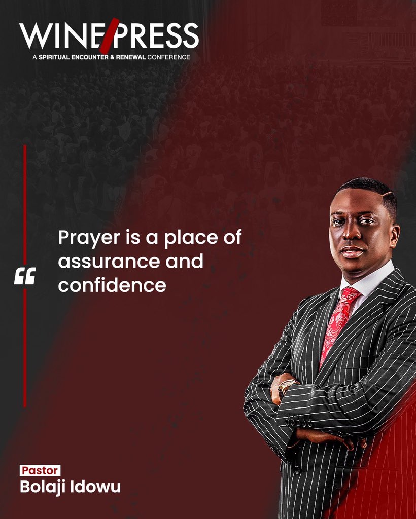 pastorbolaji's tweet photo. The place of prayer is a place of divine exchange. A place where we exchange our doubts and fears for boldness. 

#Winepress2024 https://t.co/kIs15K5UF2