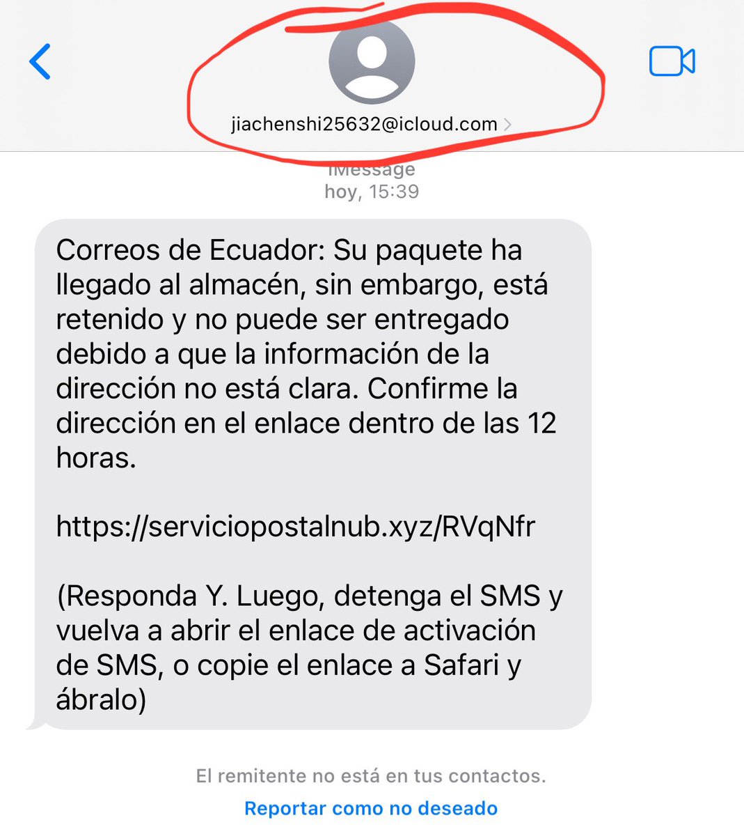 fabriciovelav's tweet photo. OJO: los intentos de estafa están a la orden del día. 

Importante fijarse, primerito y sobre todo, en el remitente y NO abrir los enlaces que llegan.

NOTA: no me enterado que me han enviado un paquete desde “Correos del Ecuador” ⬇️ https://t.co/CuRo6TUqcv