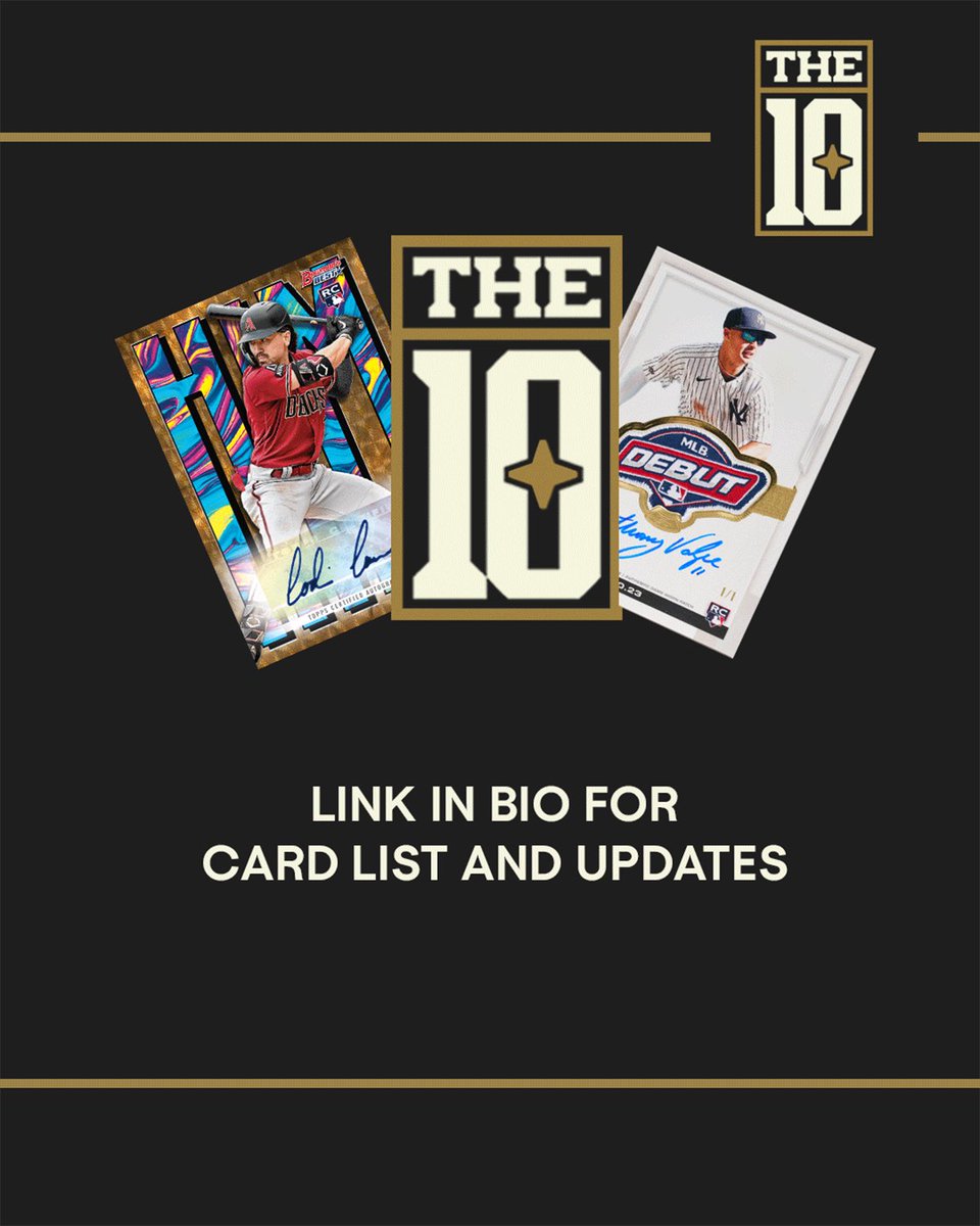 fanaticslive's tweet photo. Don’t know what The Ten is? We got ya covered 🚀

You pull one of the cards in the Ten…you get $10,000 credit on Fanatics Live! Jump in and Chase the hottest cards in the hobby 🤝

#FanaticsLive #TheTen https://t.co/L0DCNQ4SjV