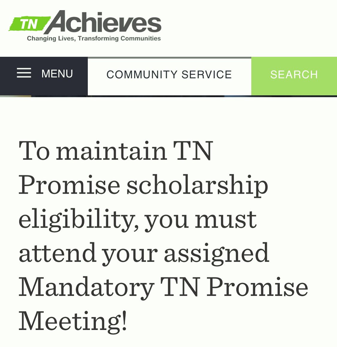 KarnsCounseling (@karnscounseling) on Twitter photo KHS Seniors: Your MANDATORY TN Promise meeting is tomorrow right after school in the auditorium! 4:00. Parents are invited, but not required. See tnachieves.org/meeting if you are unable to attend. You must complete an excuse form. KHS Seniors: Your MANDATORY TN Promise meeting is tomorrow right after school in the auditorium! 4:00. Parents are invited, but not required. See tnachieves.org/meeting if you are unable to attend. You must complete an excuse form.