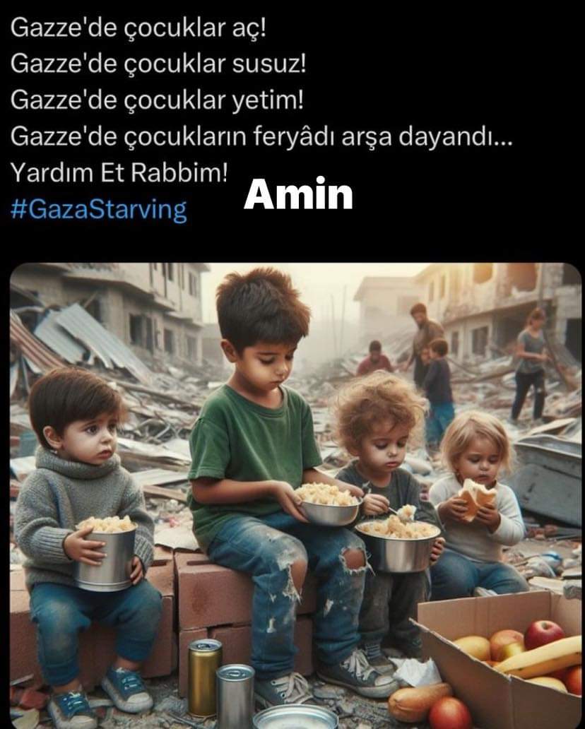 Yâ Rabbim Ya Kâfirleri uyandır Müslüman olsun Ya Müslümanları uyandır mü'min olsun. Amin amin ALLAHÜMME AMİN #GazaStarving