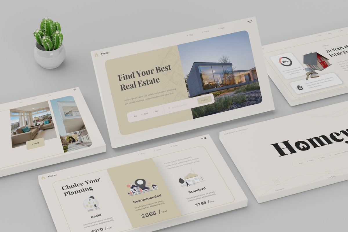 ppttemplatecom's tweet photo. Homey – Real Estate Presentation Template has a professional, ultra-modern and unique design, where each slide is created with love and attention to detail. https://t.co/3x2DiN8ugD