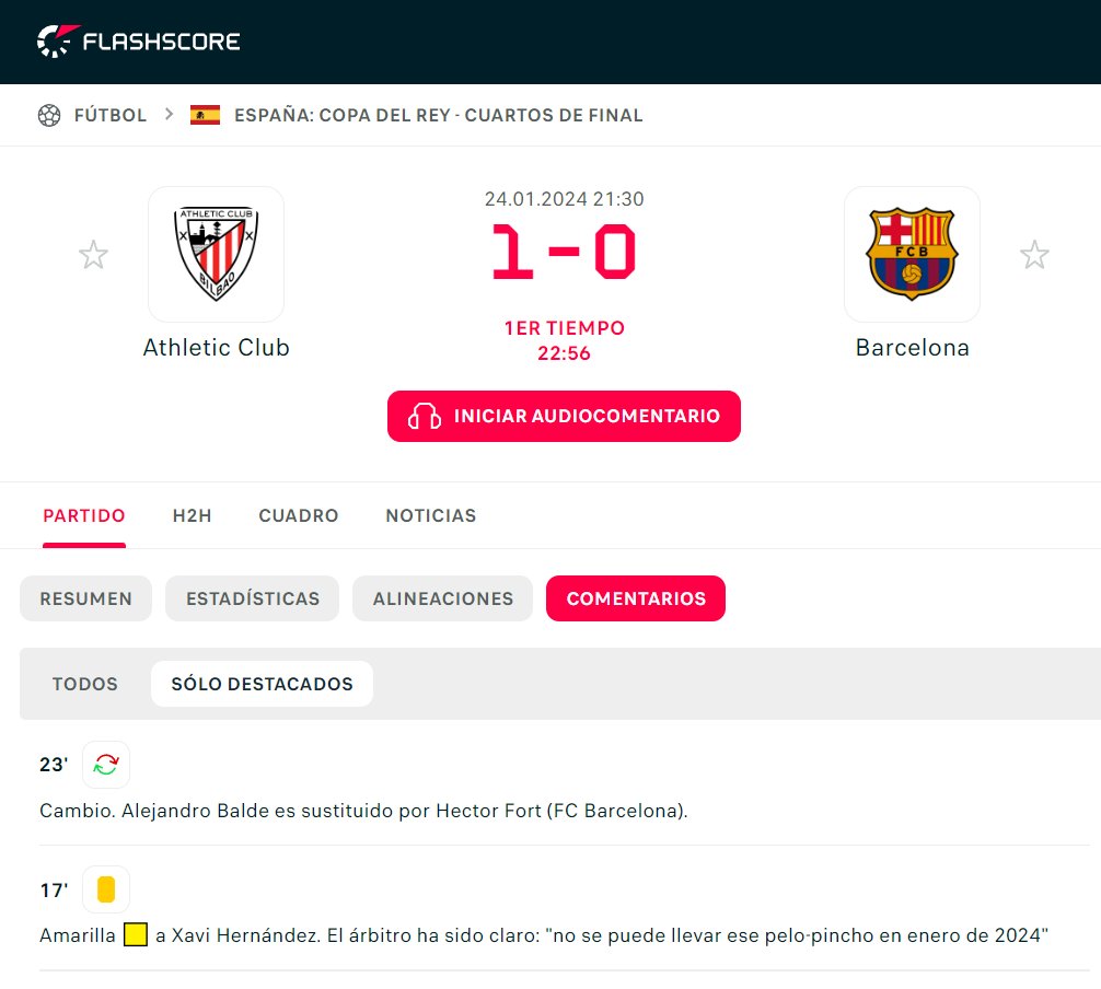 estoy llorando con la amarilla que le han sacado a Xavi