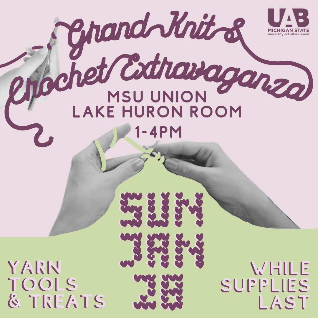 Calling all yarn enthusiasts and craft aficionados! Join UAB for a whimsical celebration of threads and stitches at the most anticipated knitting and crochet event of the year! We provide Knitting needles, crochet hooks, and treats while supplies last.