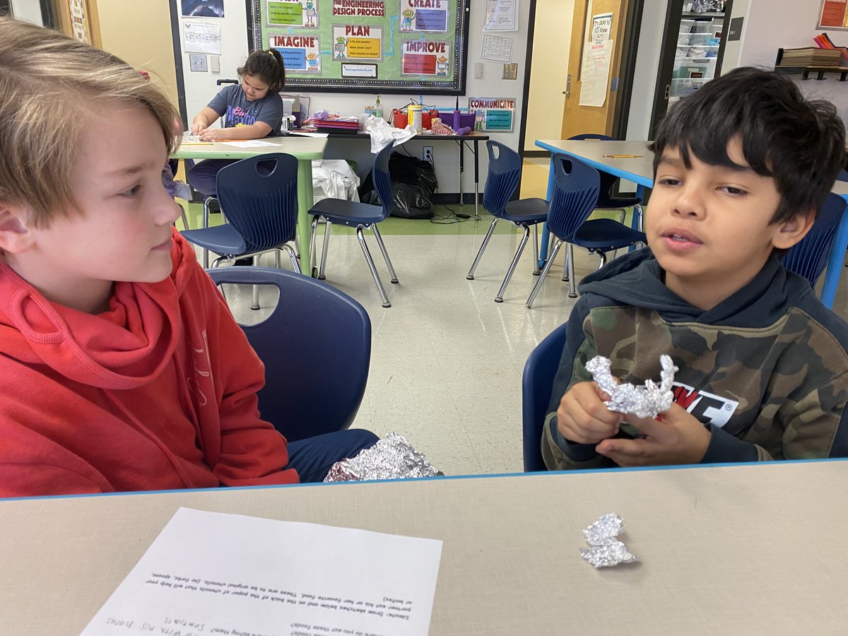 MsRubinSTEM's tweet photo. What is your fav food? 3rd CLUE students used Design Thinking to create a new eating utensil tailored to their partner's needs.🌮🍕🍔@vickerymill @MrsAlhadeff @DaBeautynTeachn https://t.co/CEls4r7W46
