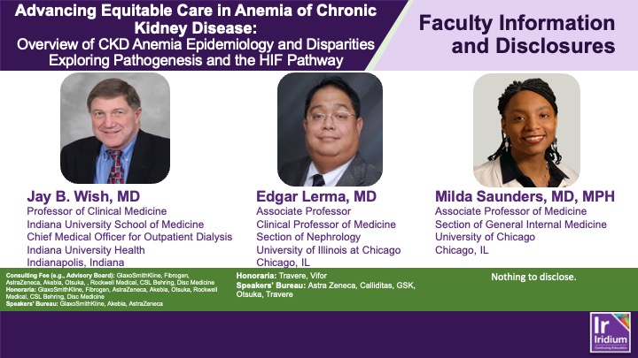 IridiumContEd's tweet image. 1/
🧵Welcome to this @iridiumCE and @Global_CME #MedEdThread: iridiumce.com/advancing-ckd

🗣️ Let's talk #CKDAnemia pathogenesis, hepcidin, the HIF pathway, &amp;amp; HIF-PHIs w/ Drs. Jay B. Wish, Milda Saunders &amp;amp; @edgarvlermamd 

Supported by an educational grant from @GSK