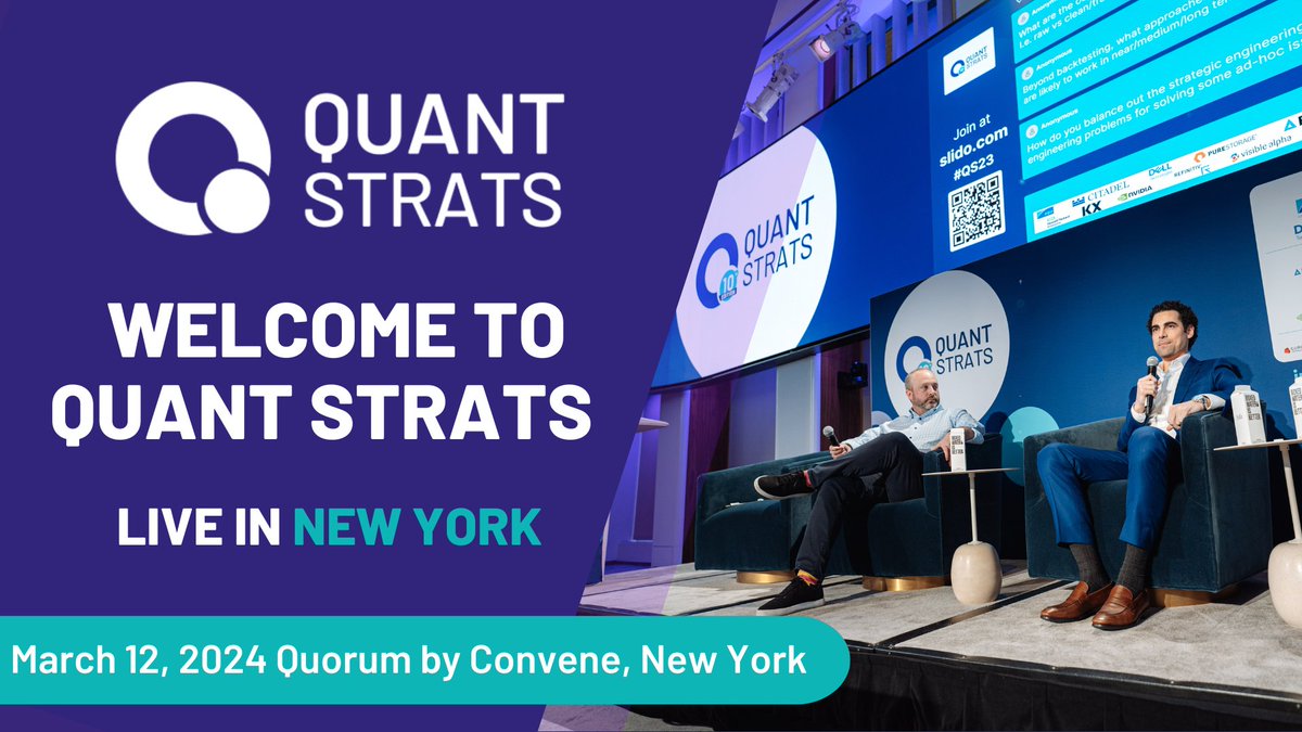 FDPbyCAIA's tweet photo. Quant Strats 2024: March 12 at Quorum by Convene, NYC.
Top minds in quant investment from hedge funds, asset managers, and banks unite. Sign up here today to join the 300+ attendees: https://t.co/qPHtkHXVrv
#QS24 #QuantStrats https://t.co/9S89xrEEiG