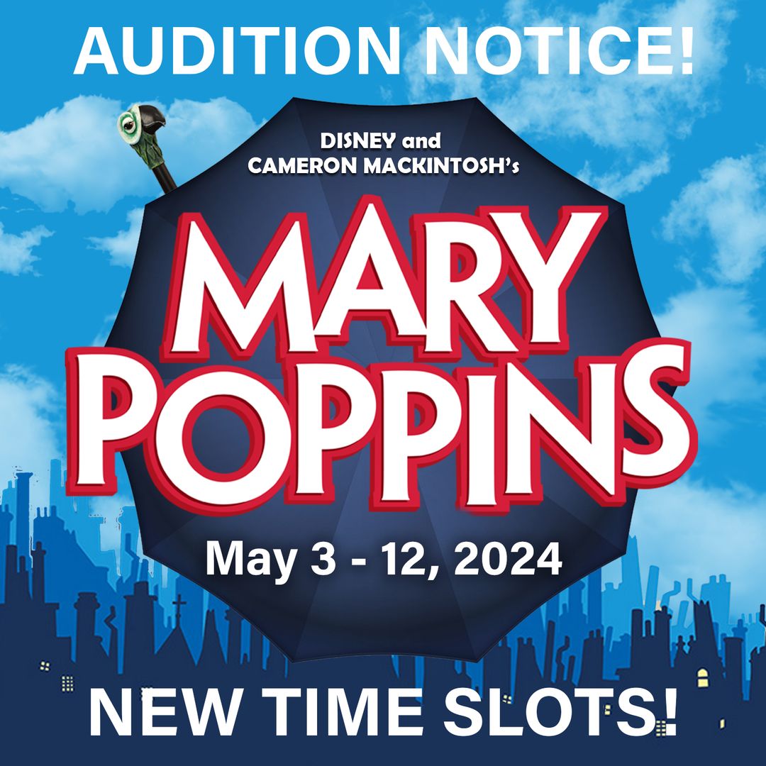 MARY POPPINS AUDITION NOTICE!
Book your audition slot today!☂
vostheatre.ca/mary-poppins/
Performers of all ethnicities, gender identities, and ages, as well as performers with disabilities, are encouraged to submit! 
VOS - Victoria On Stage Musical Theatre @vosyyj